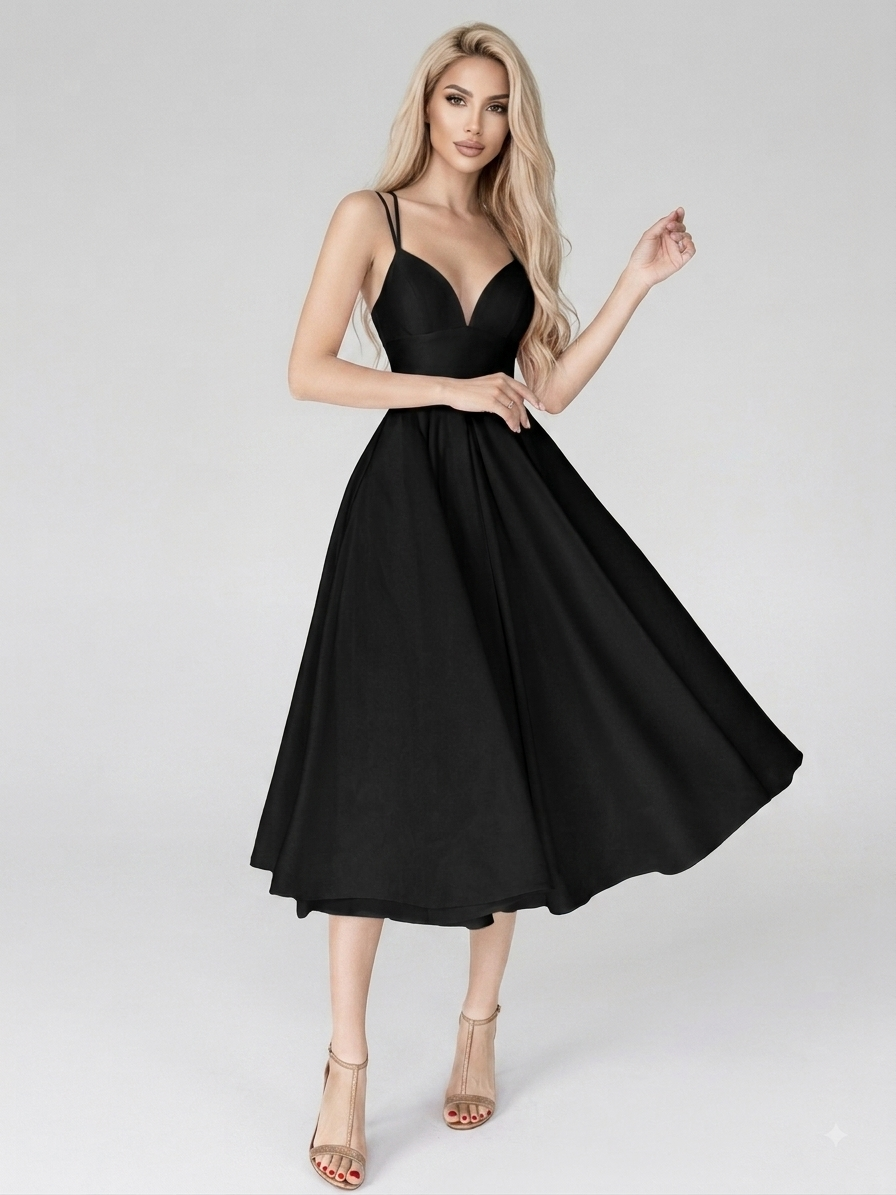 Women’s Sexy V-Neck A-Line Maxi Dress – Elegant Sleeveless Summer Long Dress for Party & Evening Wear