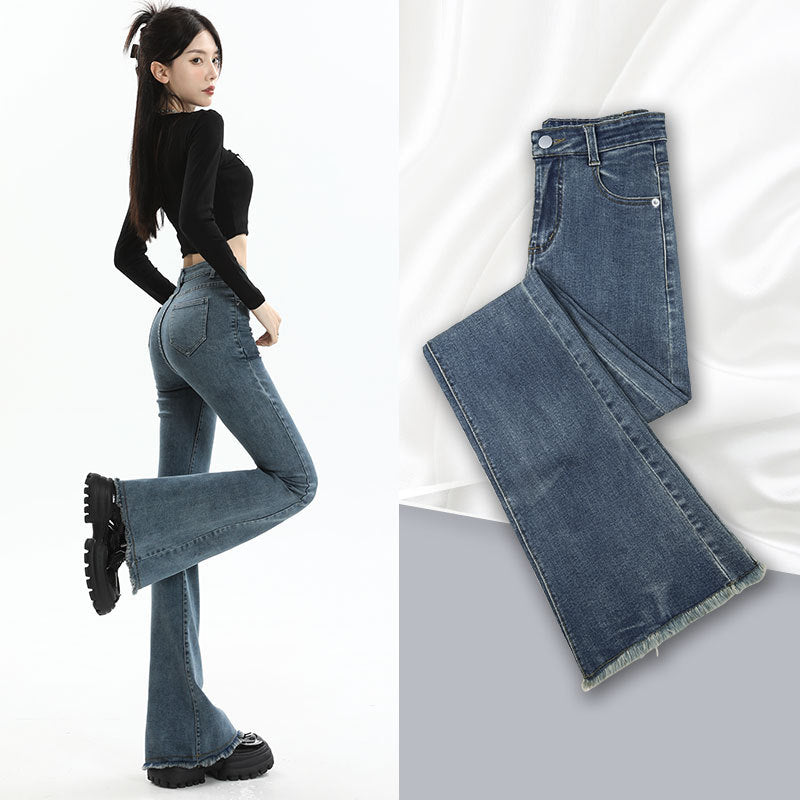 High-Waisted Vintage Bootcut Jeans for Women – Slim Fit Denim Pants